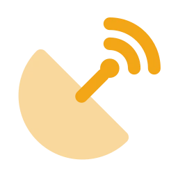 Satellite dish icon, Flat style