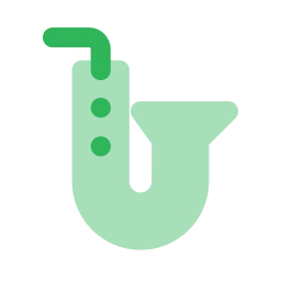 Saxophone icon, Flat style