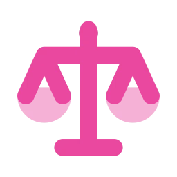 Scale balance icon, Flat style