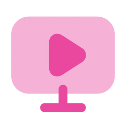 Screen play icon, Flat style