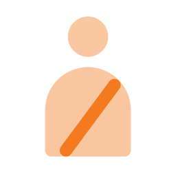 Seatbelt reminder icon, Flat style