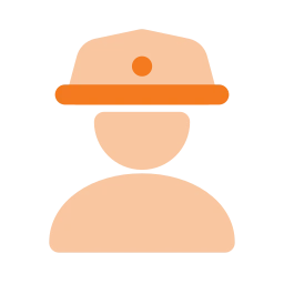 Security guard icon, Flat style