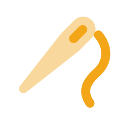 Sewing needle icon, Flat style