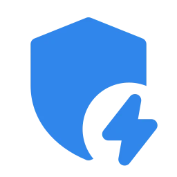 Shield bolt icon, Flat style