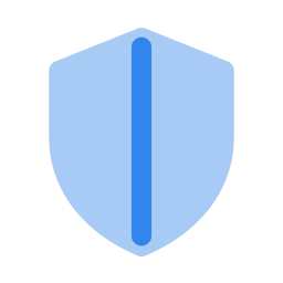 Shield half icon, Flat style