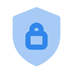Shield lock icon, Flat style