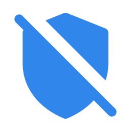 Shield off icon, Flat style
