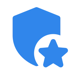 Shield star icon, Flat style