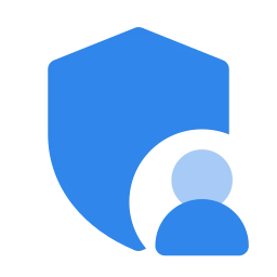 Shield user icon, Flat style
