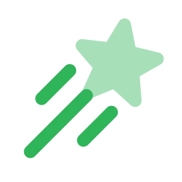 Shooting star icon, Flat style
