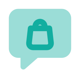 Shop chat icon, Flat style