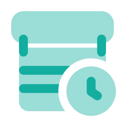Shop shutter clock icon, Flat style