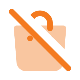 Shopping bag off icon, Flat style