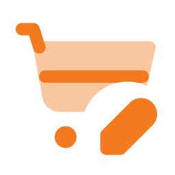 Shopping cart edit icon, Flat style