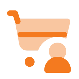 Shopping cart user icon, Flat style