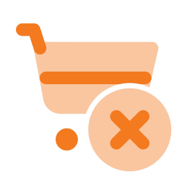 Shopping cart x icon, Flat style