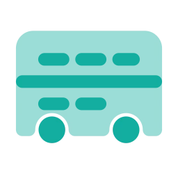 Sightseeing bus icon, Flat style