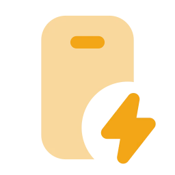 Smartphone bolt icon, Flat style