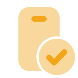 Smartphone check icon, Flat style