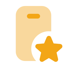 Smartphone star icon, Flat style