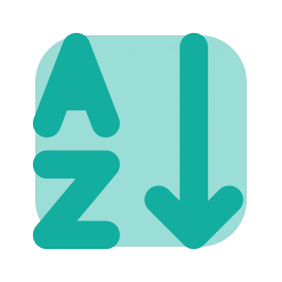 Sort alpha icon, Flat style