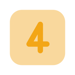 Square number 4 icon, Flat style
