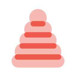 Stacking rings icon, Flat style