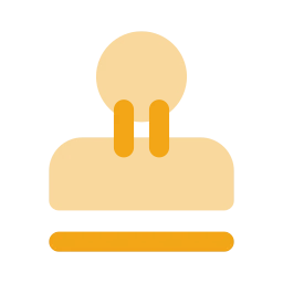 Stamp approval icon, Flat style