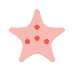 Starfish icon, Flat style