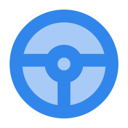Steering wheel icon, Flat style