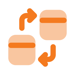 Stock transfer icon, Flat style
