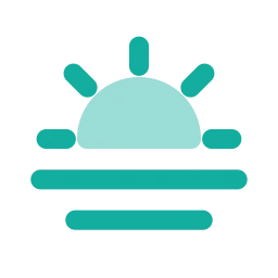 Sun haze icon, Flat style