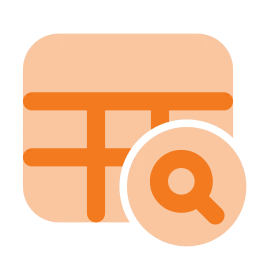 Table search icon, Flat style
