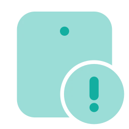 Tablet alert icon, Flat style