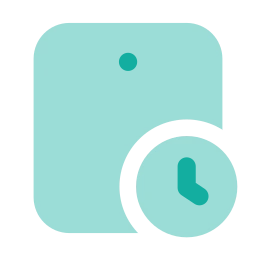 Tablet clock icon, Flat style