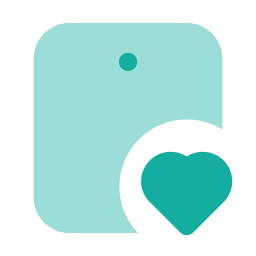 Tablet heart icon, Flat style
