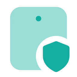 Tablet shield icon, Flat style
