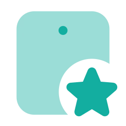 Tablet star icon, Flat style