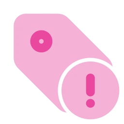 Tag alert icon, Flat style