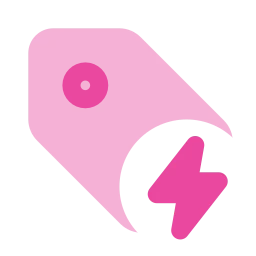 Tag bolt icon, Flat style