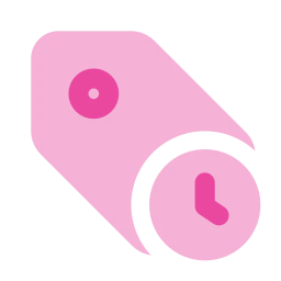 Tag clock icon, Flat style