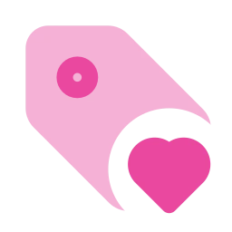 Tag heart icon, Flat style