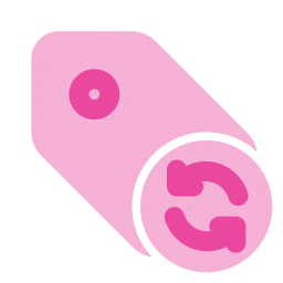 Tag refresh icon, Flat style
