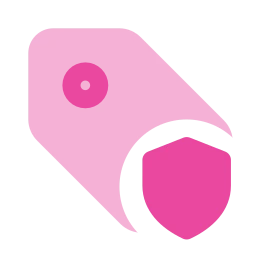 Tag shield icon, Flat style