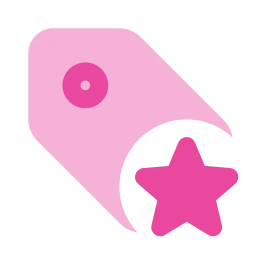 Tag star icon, Flat style