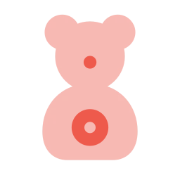 Teddy bear icon, Flat style