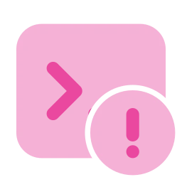 Terminal alert icon, Flat style