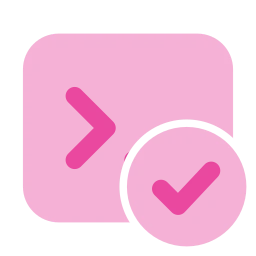 Terminal check icon, Flat style