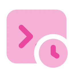 Terminal clock icon, Flat style