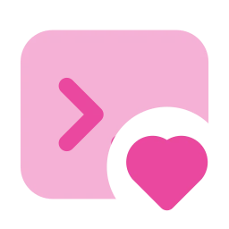 Terminal heart icon, Flat style